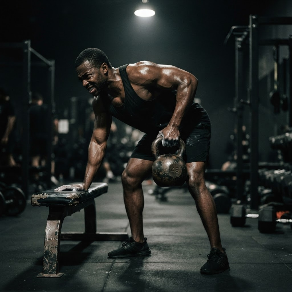 Athlet beim Kettlebell-Training